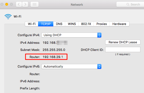 Go To Advanced In Network System Preferences MacOS