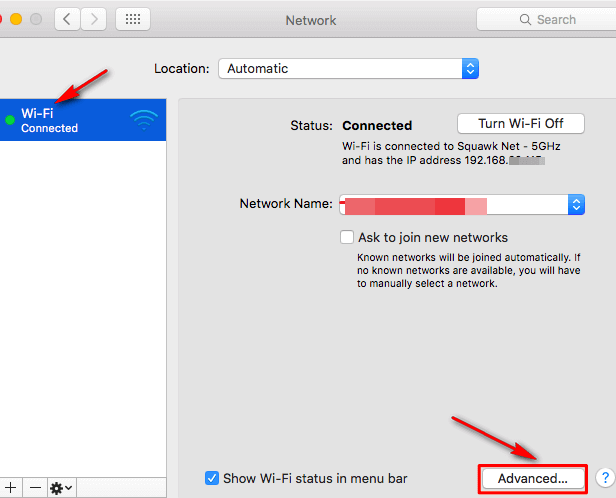 Network System Preferences MacOS
