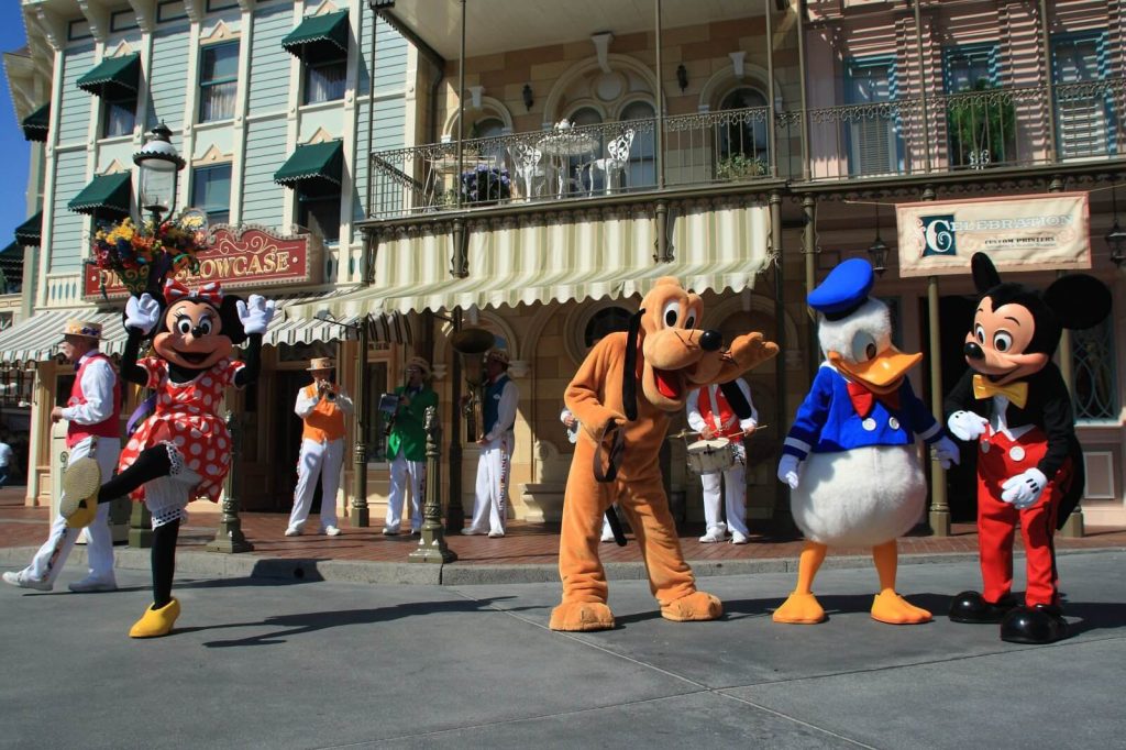 Mickey, Minie, Goofy, and Donald Duck at Disney Land